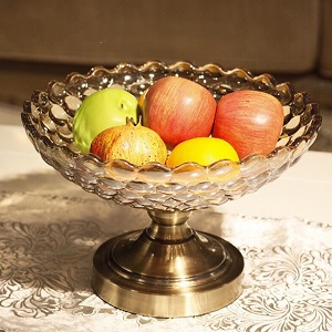 Pearl-Style Glass Fruit Bowl