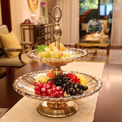 Two-Tier Glass Fruit Stand