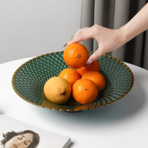 Green Cone-Shaped Glass Serving Bowl