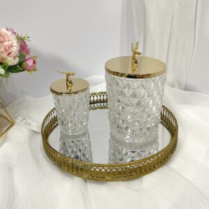 Gold Deer Lid Glass Candy Jar