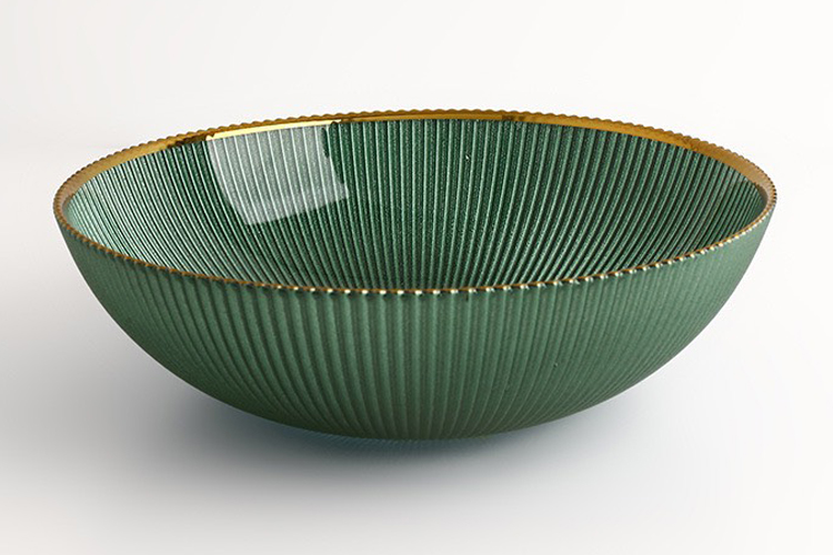 Green Round Glass Serving Bowl – detail 2